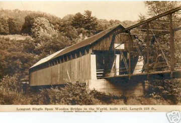 Postcard of the Blenheim covered bridge